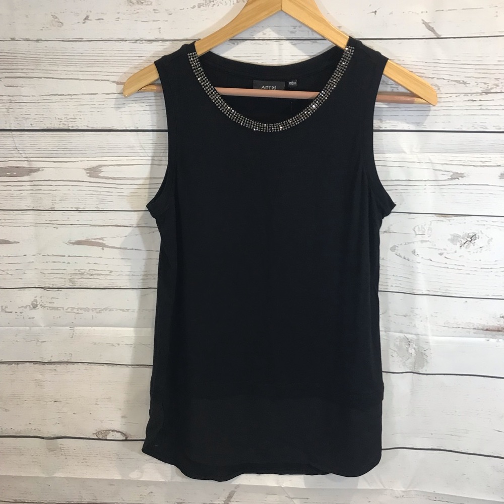 Apt 9 Sparkly Black Sleeveless Top XS